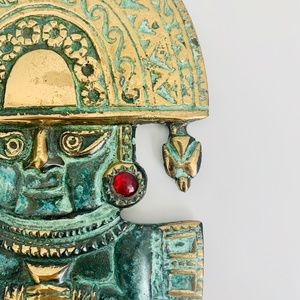 VINTAGE TUMI OF LAMBAYEQUE RED STONE WALL DECOR